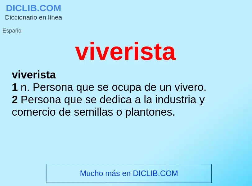 ¿Qué es viverista? - significado y definición