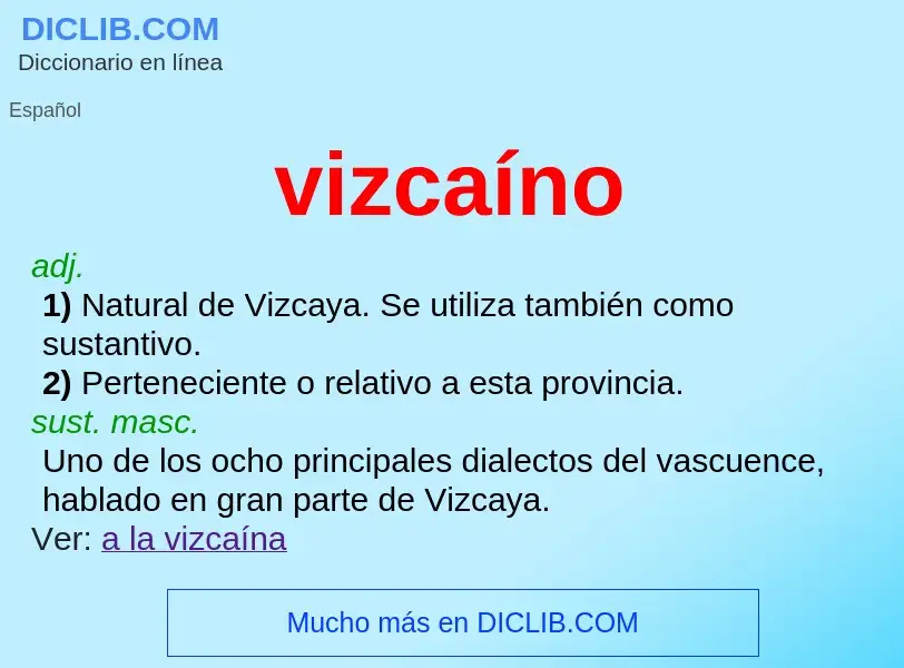 ¿Qué es vizcaíno? - significado y definición