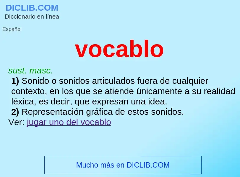 What is vocablo - meaning and definition