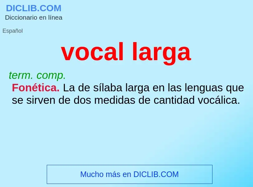 ¿Qué es vocal larga? - significado y definición