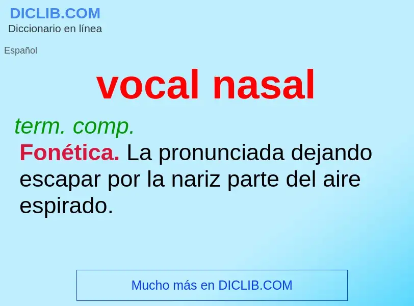 ¿Qué es vocal nasal? - significado y definición