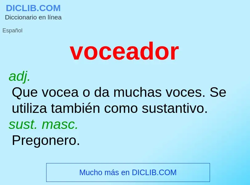 What is voceador - meaning and definition