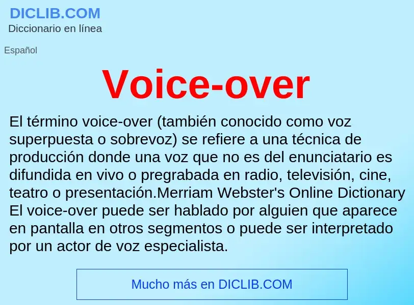 Che cos'è Voice-over - definizione