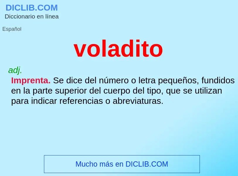 ¿Qué es voladito? - significado y definición