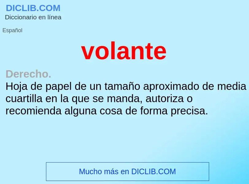 O que é volante - definição, significado, conceito