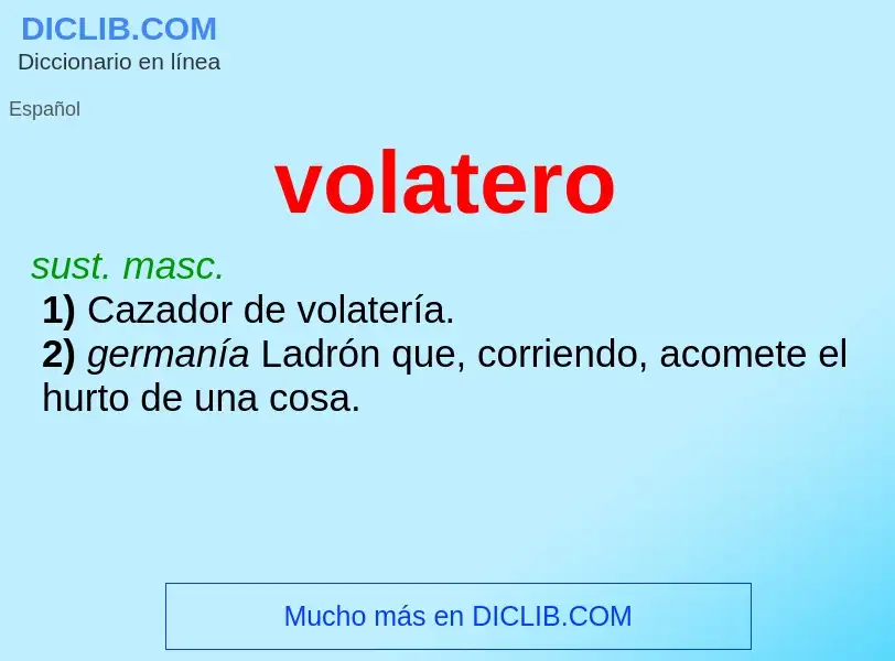 ¿Qué es volatero? - significado y definición