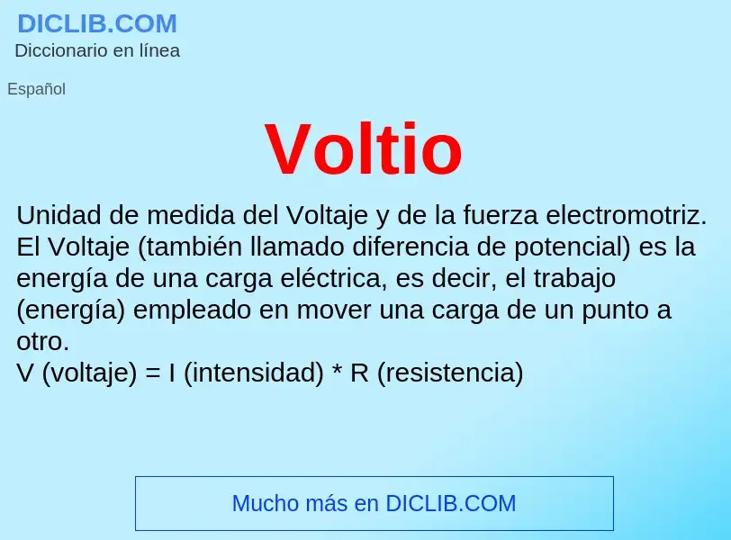 ¿Qué es Voltio? - significado y definición