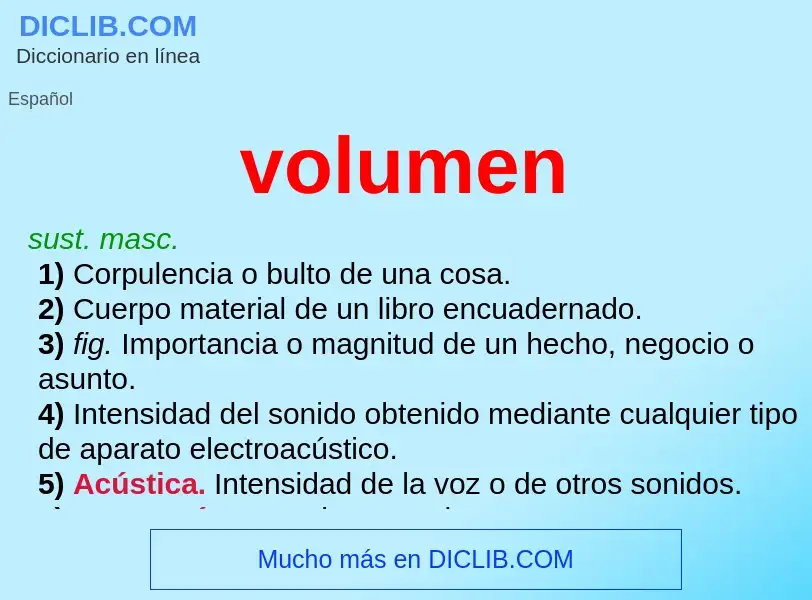 What is volumen - meaning and definition