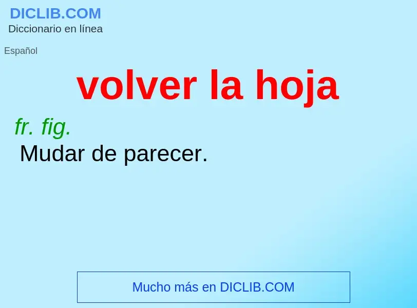 O que é volver la hoja - definição, significado, conceito