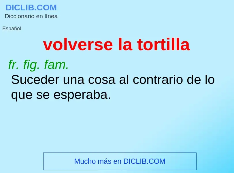 Was ist volverse la tortilla - Definition