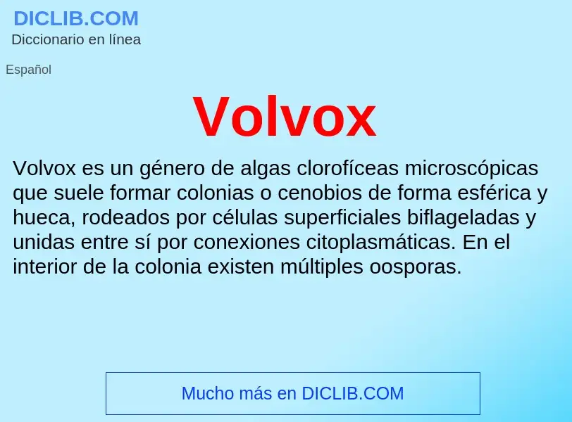 ¿Qué es Volvox? - significado y definición