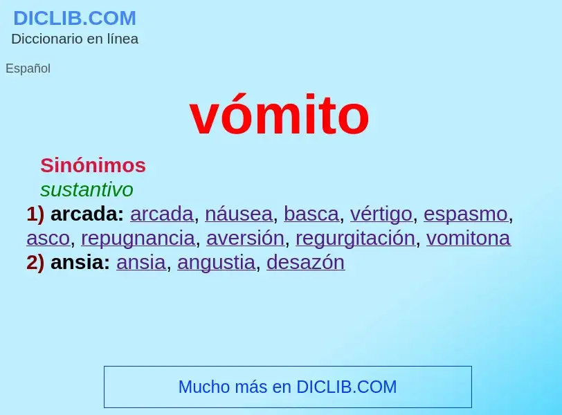 ¿Qué es vómito? - significado y definición