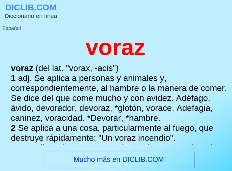 Wat is voraz - definition