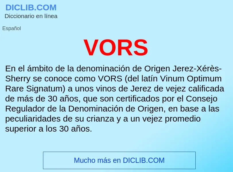 ¿Qué es VORS? - significado y definición