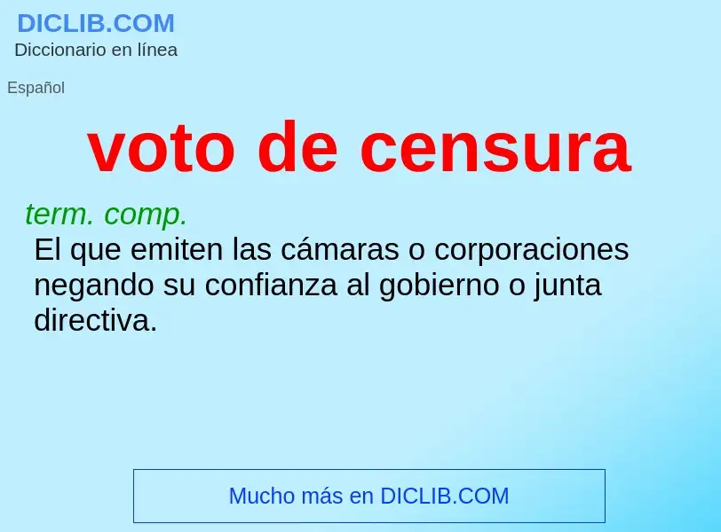 ¿Qué es voto de censura? - significado y definición