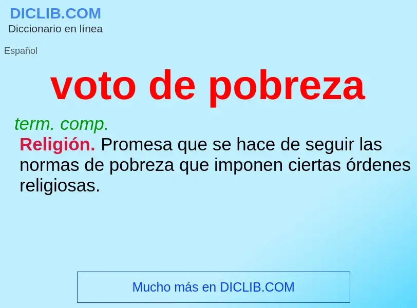 Wat is voto de pobreza - definition