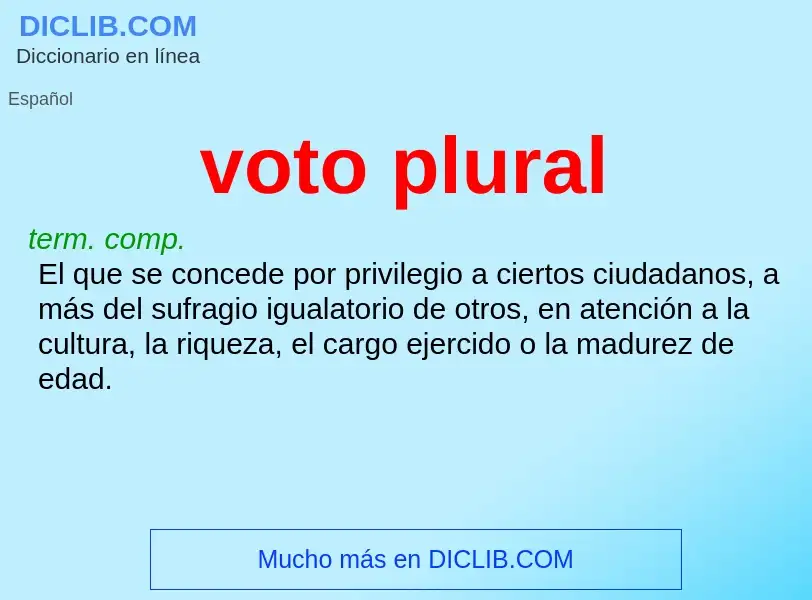 Wat is voto plural - definition