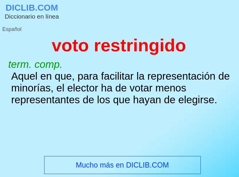 Wat is voto restringido - definition