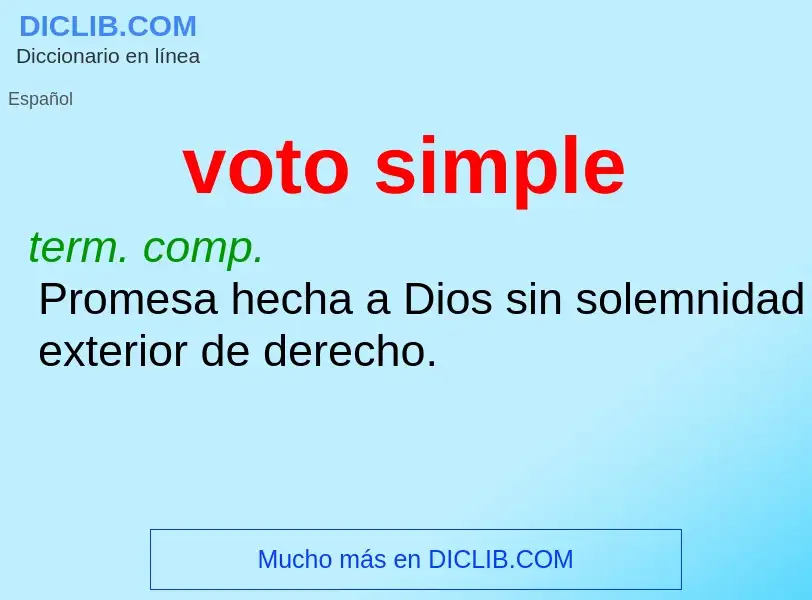 Wat is voto simple - definition