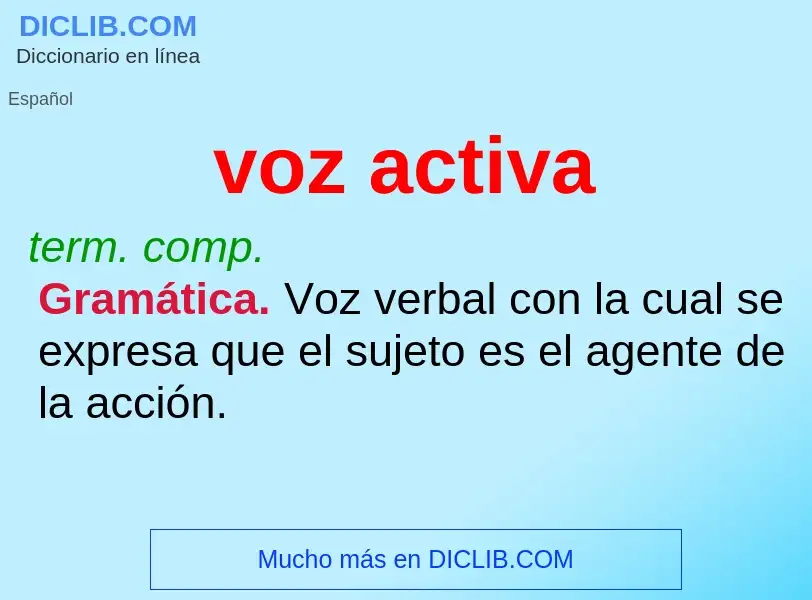 What is voz activa - definition