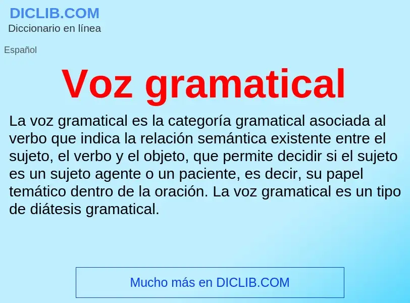 O que é Voz gramatical - definição, significado, conceito