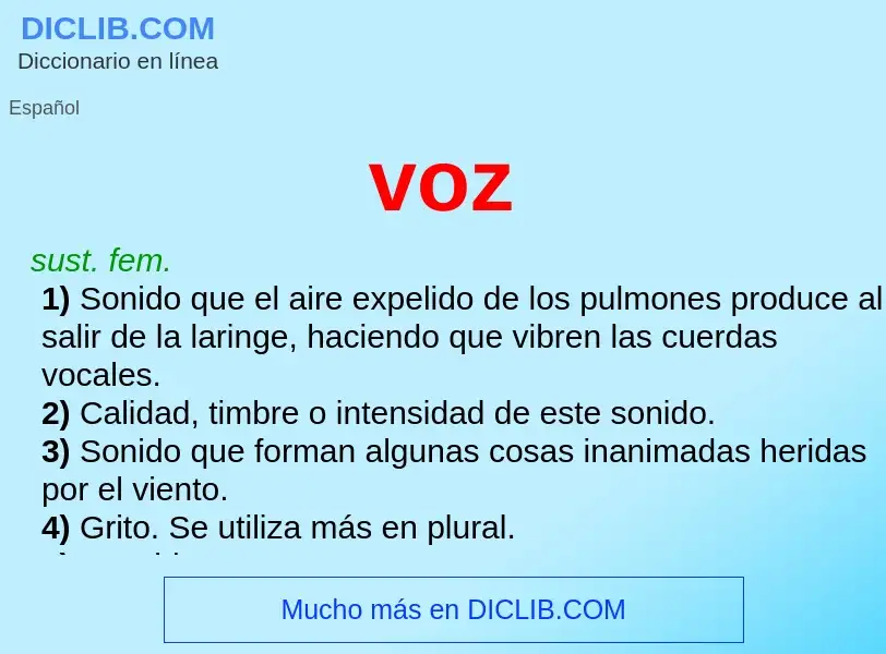 What is voz - meaning and definition