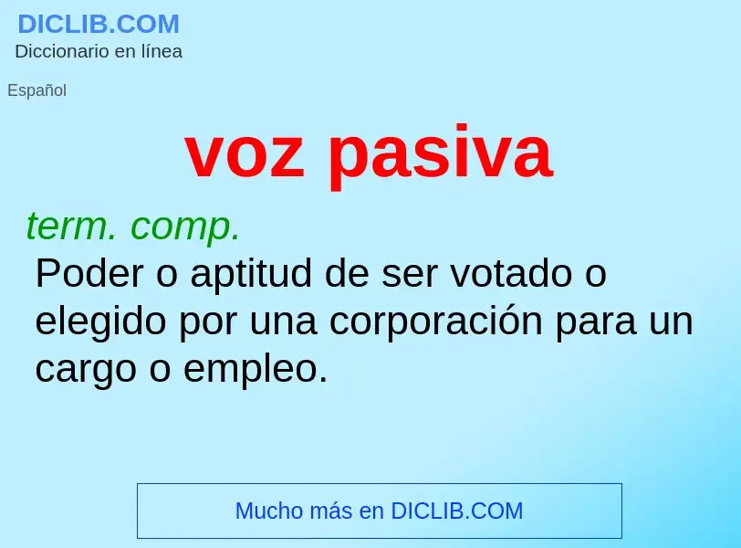 What is voz pasiva - definition