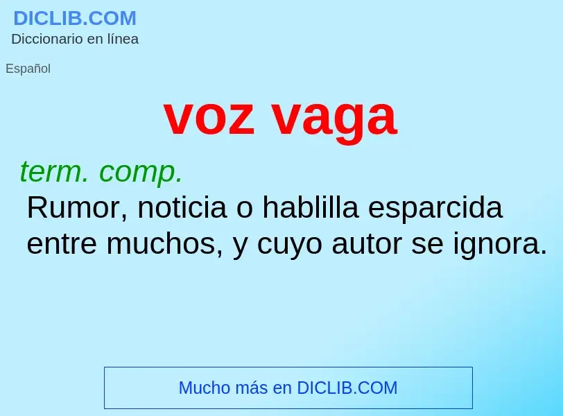 What is voz vaga - meaning and definition