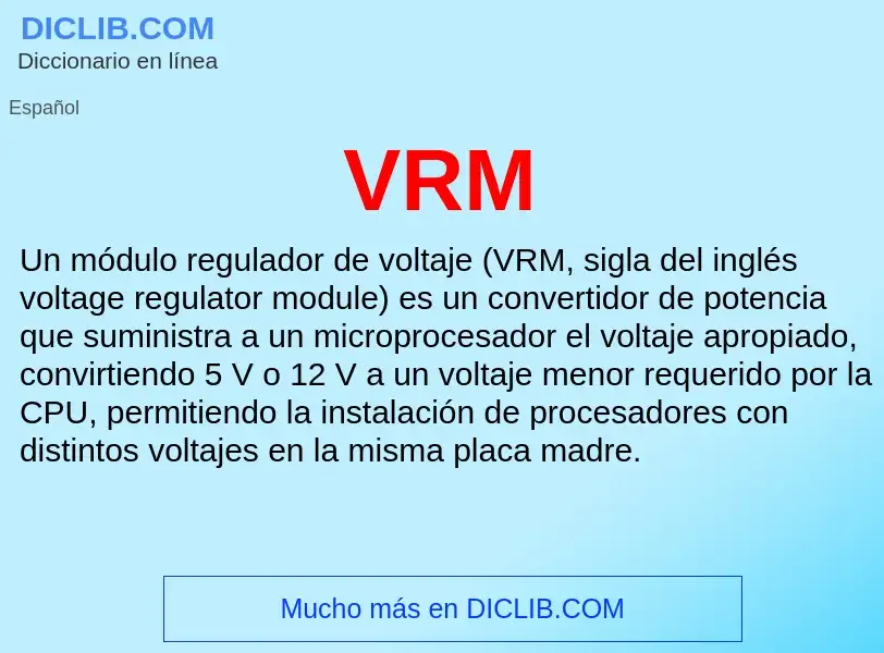 ¿Qué es VRM? - significado y definición