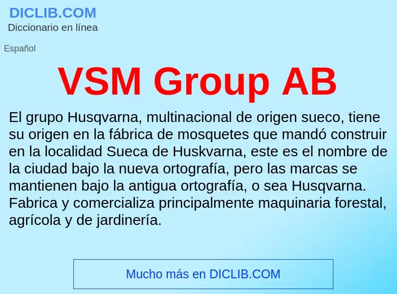 ¿Qué es VSM Group AB? - significado y definición