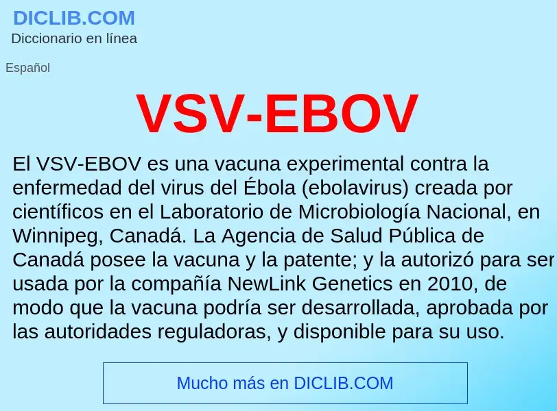 ¿Qué es VSV-EBOV? - significado y definición