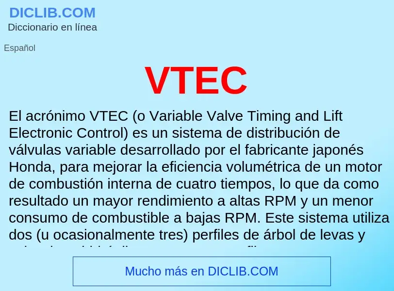 ¿Qué es VTEC? - significado y definición