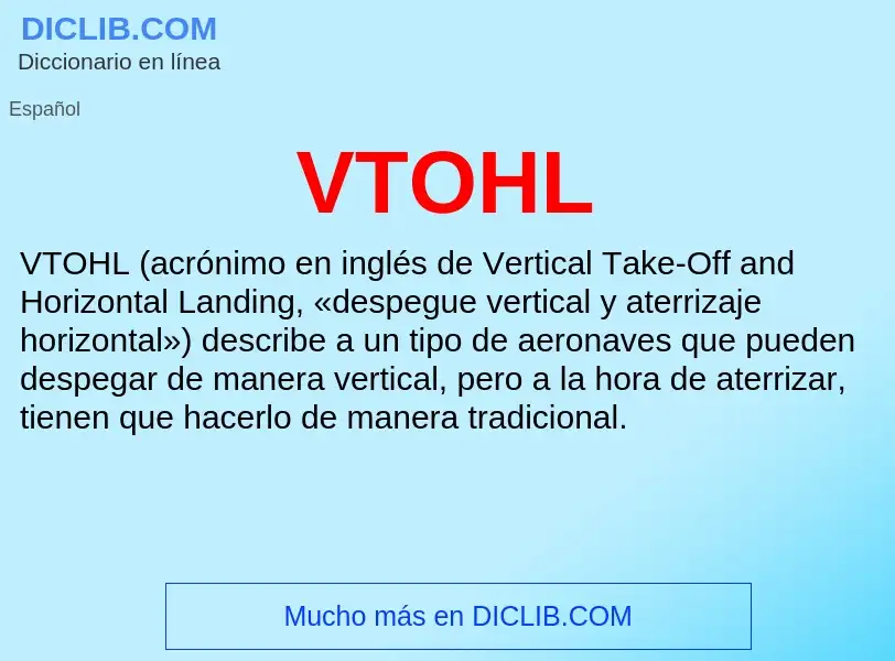 ¿Qué es VTOHL? - significado y definición