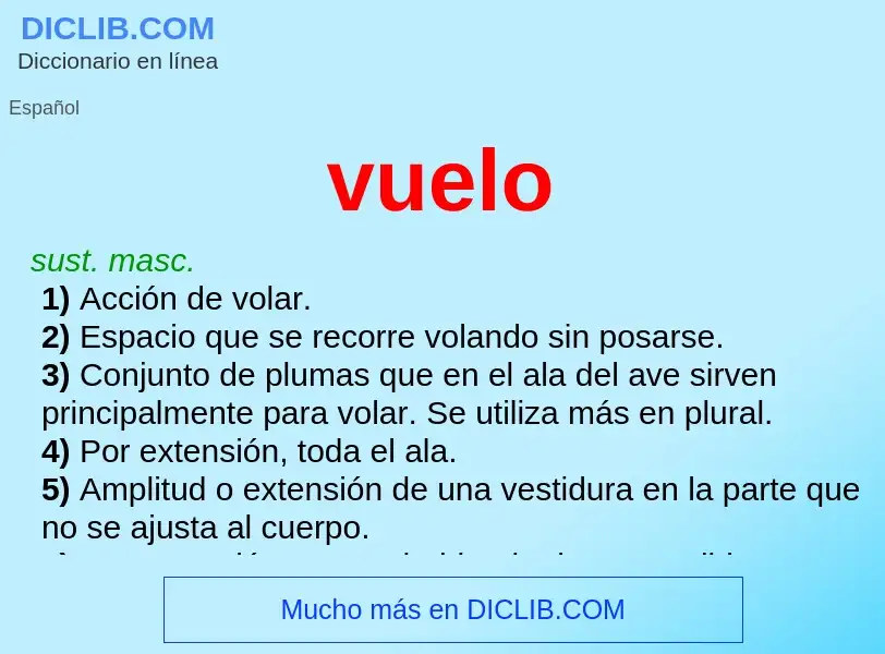 O que é vuelo - definição, significado, conceito