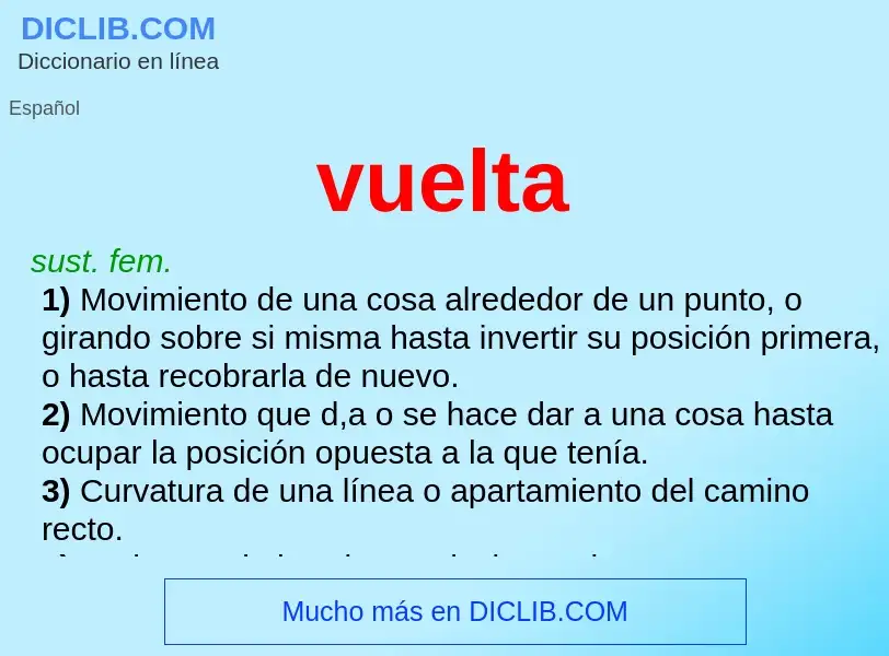 What is vuelta - meaning and definition