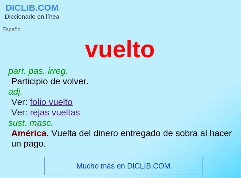 What is vuelto - meaning and definition