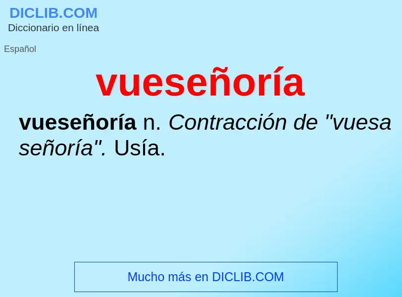 What is vueseñoría - definition