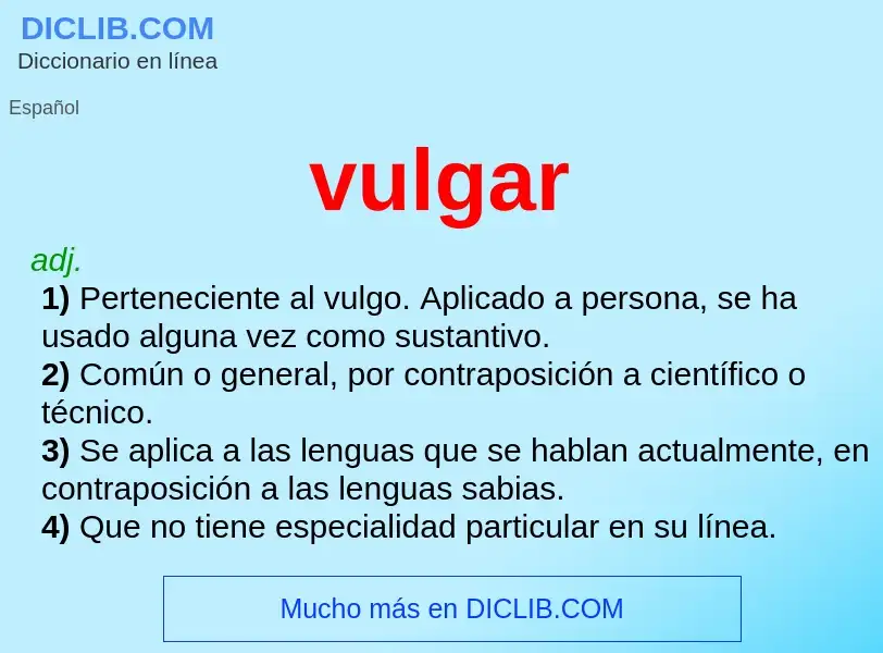 What is vulgar - definition