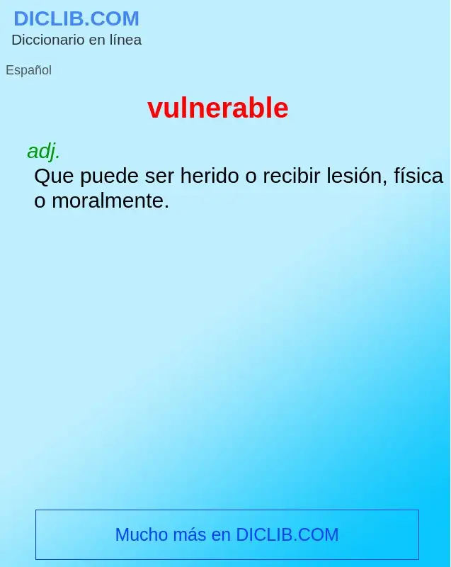 What is vulnerable - definition