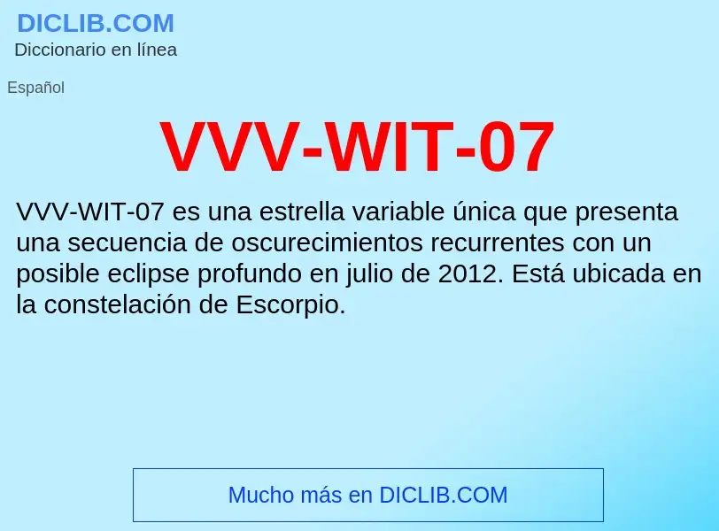 ¿Qué es VVV-WIT-07? - significado y definición