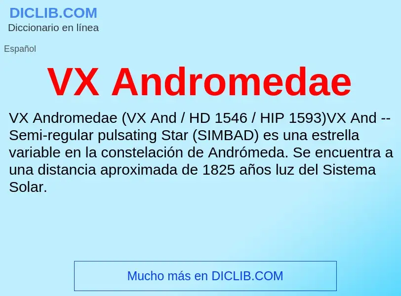 ¿Qué es VX Andromedae? - significado y definición