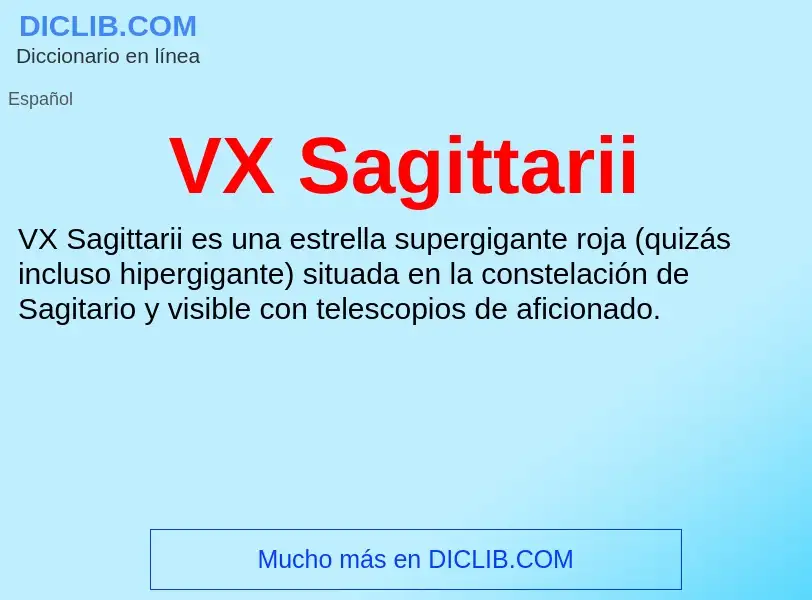 ¿Qué es VX Sagittarii? - significado y definición