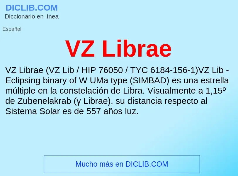 ¿Qué es VZ Librae? - significado y definición