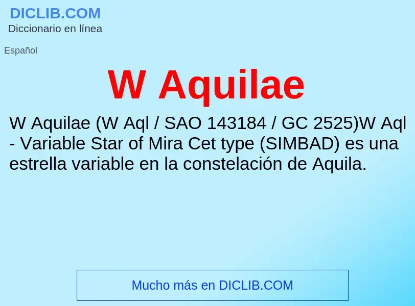 Wat is W Aquilae - definition