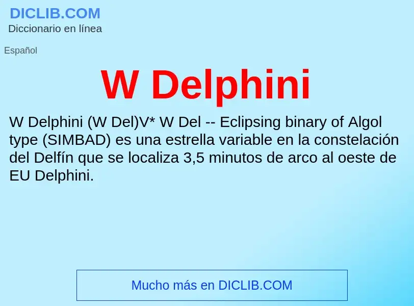 Wat is W Delphini - definition