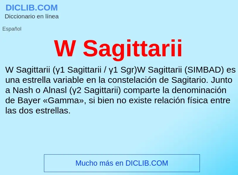 Wat is W Sagittarii - definition