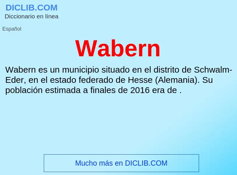 What is Wabern - meaning and definition