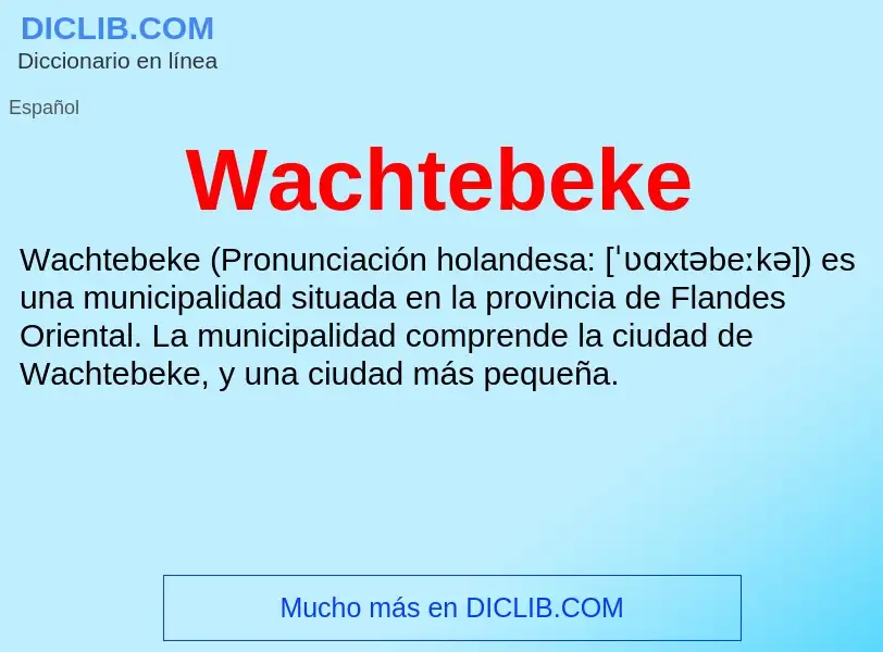 Was ist Wachtebeke - Definition