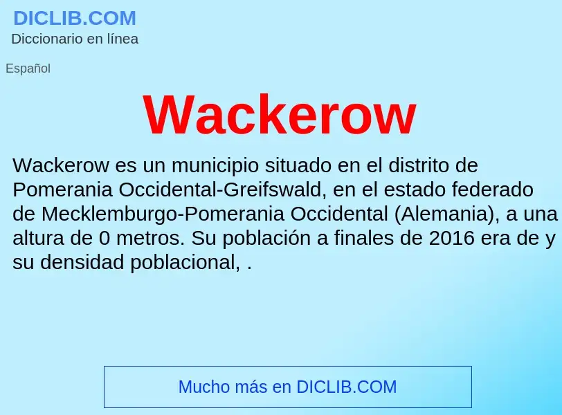 What is Wackerow - meaning and definition