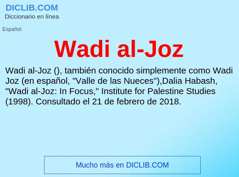 What is Wadi al-Joz - meaning and definition